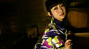HD video of Hinano Kamisaka's sensual undressing and handjob session