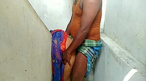 Tamil housemaid with long hair enjoys sex with young servant boy