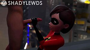 Animoitu Helen Parr antaa kattokäsityön 3D:ssä