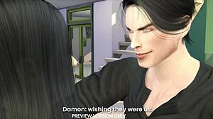 Damon a Elenas se setkají ve třídě v 3D animovaném pornu