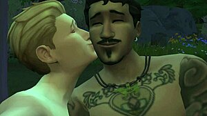 Sims 4 Wicked Whims memberikan threesome gay yang panas dengan bapa mertua